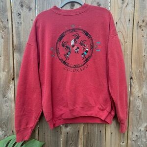 Vintage Aztec Prarie Mountain Pullover Crew Neck Colorado State Sweatshirt SZ XL